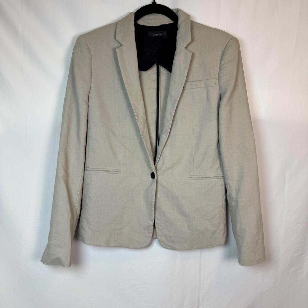 Joseph (London) Women's Size 36 EU Linen-Blend Designer Blazer Light Beige